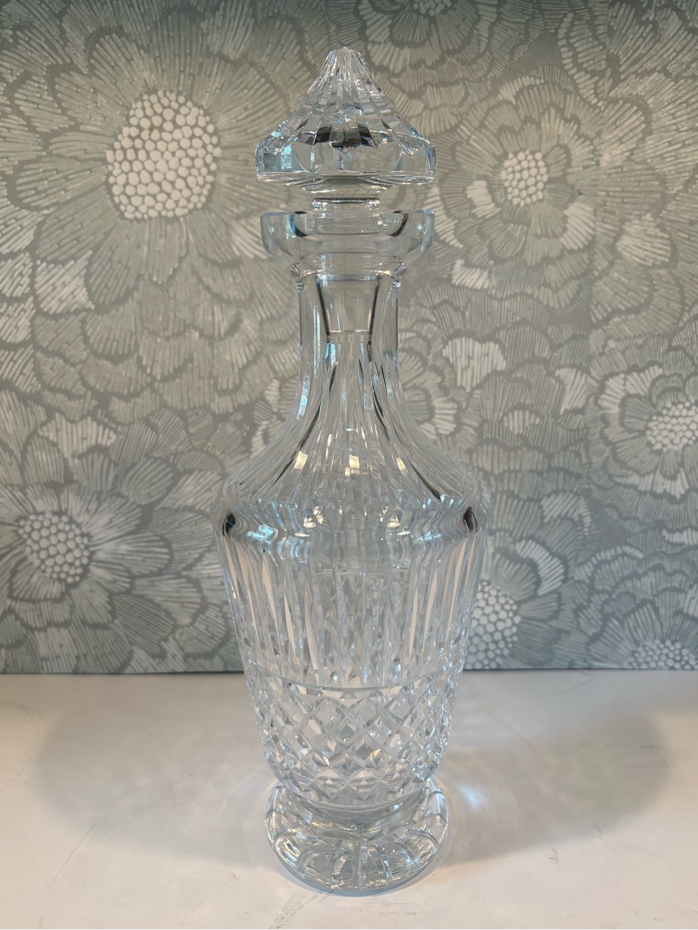Vintage Waterford Crystal Maeve (Cut)  Wine Decanter w/ Stopper Signed 12-3/4”